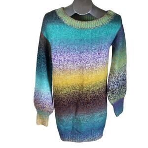 Ramy Brook Sweater Dress Womens Size XS Ombre Mohair Wool Long Sleeve Boho Fall